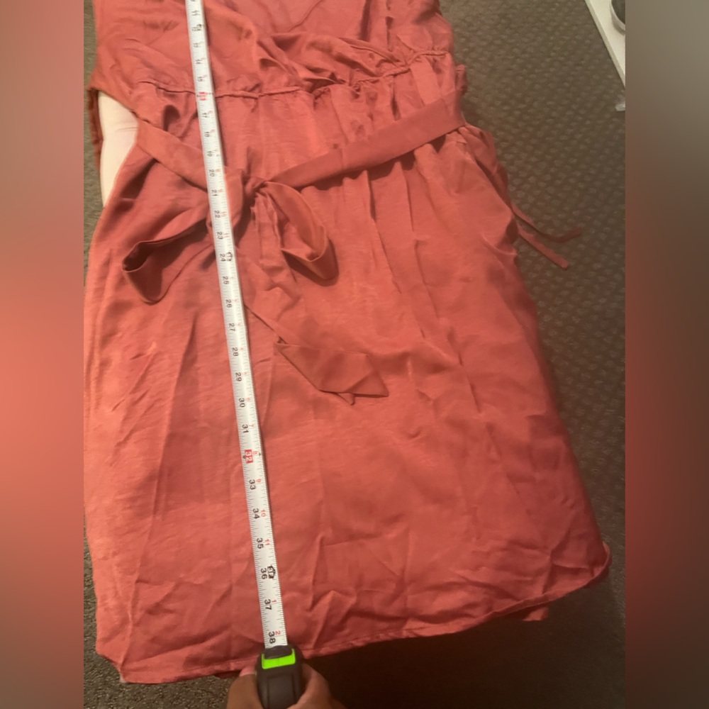 Elegant plus size Pink faux Wrap Dress - Picture 9 of 11